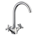 Professional Made Durable Long Neck Kitchen Faucet, Double Handle Kitchen Sink Faucet